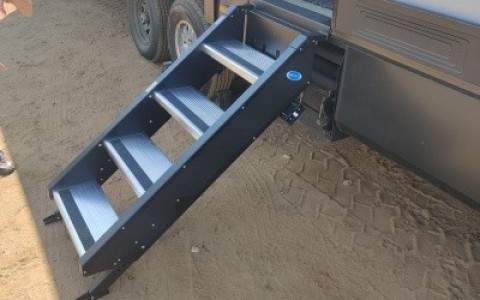 Ladder installed has a much smoother incline for her older dog.